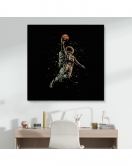 Ay'da Basketbol Oynayan Astronot Kanvas Tablo-5067