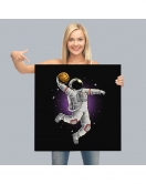 Ay'da Basketbol Oynayan Astronot Kanvas Tablo-5068