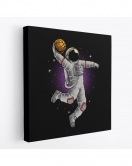 Ay'da Basketbol Oynayan Astronot Kanvas Tablo-5068