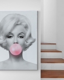 Marilyn Monroe Pembe Kabarcık Sakızlı Dekoratif Kanvas Tablo-5108-3