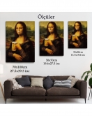 Bira İçme Mona Lisa Kanvas Tablo, Olağandışı Mona Lisa Kanvas Tablo-5219