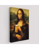 Bira İçme Mona Lisa Kanvas Tablo, Olağandışı Mona Lisa Kanvas Tablo-5219