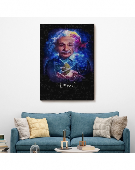 Albert Einstein E=mc2 Kanvas Tablo, Matematik Öğretmeninin Hediyesi-5244