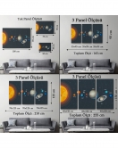 Güneş Sistemi ve Gezegenler Eğitici Kanvas Tablo, Eğitici Uzay Çocuk Odası Tablosu-5396