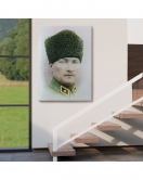 Atatürk Portre Tablosu Mustafa Kemal Atatürk Dikdörtgen Dekoratif Kanvas Tablo-CF-56