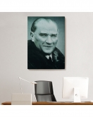 Atatürk Portre Tablosu Mustafa Kemal Atatürk Dikdörtgen Dekoratif Kanvas Tablo-CG-57