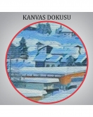 Karlı Dağ Köyü Kanvas Tablo-5912