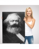 Karl Marx Siyah Beyaz Dekoratif Kanvas Tablo-5964