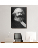 Karl Marx Siyah Beyaz Dekoratif Kanvas Tablo-5964