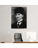 Atatürk Portre Tablosu Mustafa Kemal Atatürk Dikdörtgen Dekoratif Kanvas Tablo-CJ-60