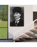 Atatürk Portre Tablosu Mustafa Kemal Atatürk Dikdörtgen Dekoratif Kanvas Tablo-CJ-60