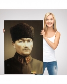 Atatürk Portre Tablosu Mustafa Kemal Atatürk Dikdörtgen Dekoratif Kanvas Tablo-CK-61