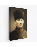 Atatürk Portre Tablosu Mustafa Kemal Atatürk Dikdörtgen Dekoratif Kanvas Tablo-CK-61