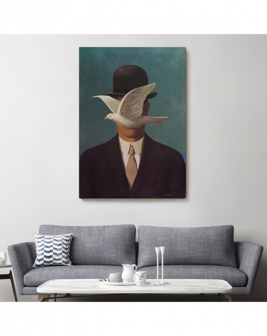 Rene Magritte Melon Şapkalı Adam Sürreal Duvar Tablosu-6210