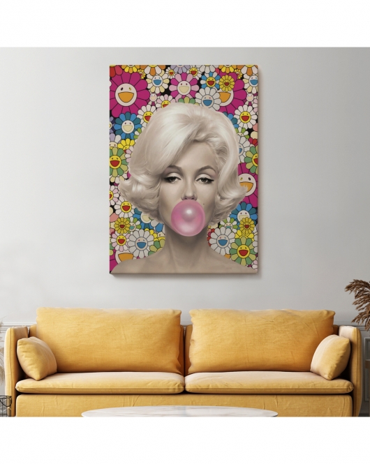 Marilyn Monroe Pembe Balon Duvar Tablosu-6217