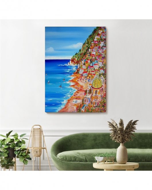 İtalya La Bella Positano Amalfi Sahili Duvar Tablosu-6237