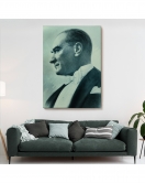 Atatürk Portre Tablosu Mustafa Kemal Atatürk Dikdörtgen Dekoratif Kanvas Tablo-CN-63