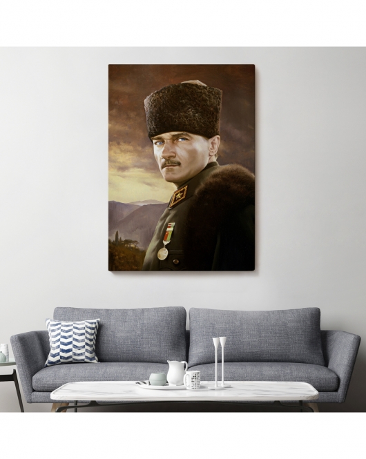 Kalpaklı Mustafa Kemal Atatürk Duvar Tablosu -6448