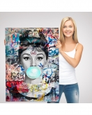 Audrey Hepburn Graffiti Pop Art Duvar Tablosu-6470