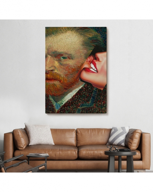 Vincent van Gogh Kulağını Isıran Kadın Pop Art Tablo-6486