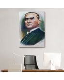 Atatürk Portre Tablosu Mustafa Kemal Atatürk Dikdörtgen Dekoratif Kanvas Tablo-CR-68