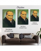 Atatürk Portre Tablosu Mustafa Kemal Atatürk Dikdörtgen Dekoratif Kanvas Tablo-CŞ-70