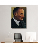 Atatürk Portre Tablosu Mustafa Kemal Atatürk Dikdörtgen Dekoratif Kanvas Tablo-DH-85