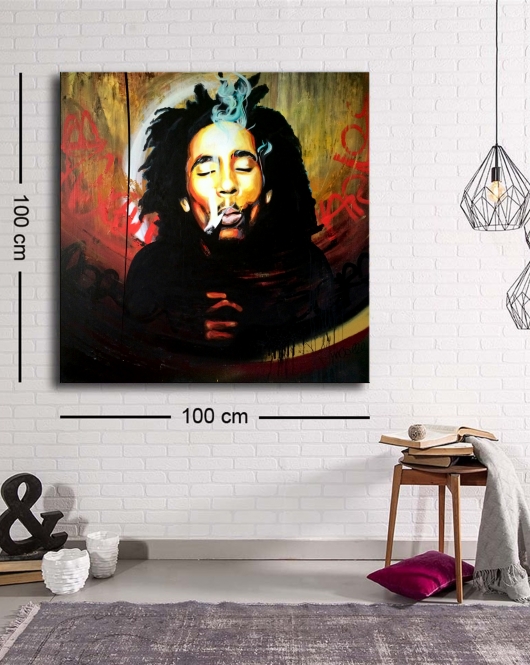 Dekoratif Baskı illüstrasyon Bob Marley Kanvas Tablo