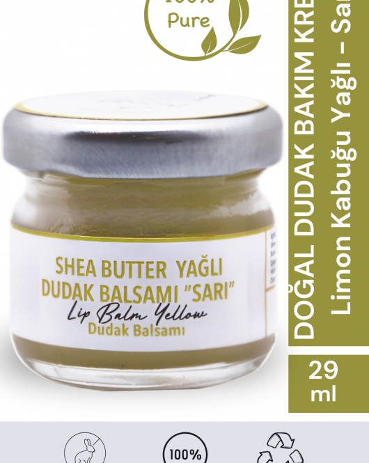 Dudak Bakım Kremi - Lip Balm (Limon Kabuğu & Shea Butter Yağlı) 29 ml.