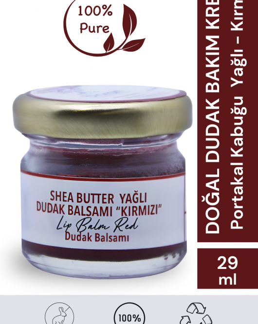 Dudak Bakım Kremi - Lip Balm (Portakal Kabuğu & Shea Butter Yağlı) 29 ml.