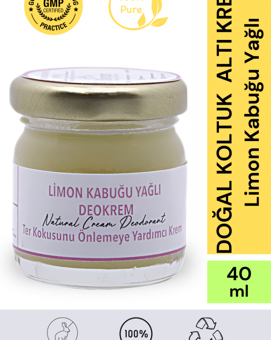 Limon Kabuğu Yağlı Krem Deodorant 40 ml %100 Doğal