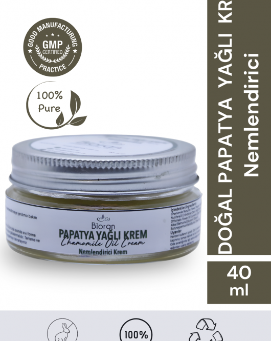 Papatya Yağlı %100 Doğal İçerikli Yoğun Bakım Kremi 40 Ml.