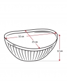 Akrilik Barok Mürdüm Büyük Oval Meyve & Salata Kasesi & Karıştırma Kabı / 3,3 Lt (CAM DEĞİLDİR)