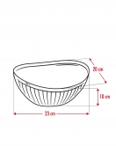 Akrilik Barok Mürdüm Orta Boy Oval Meyve & Salata Kasesi & Karıştırma Kabı / 1,6 Lt (CAM DEĞİLDİR)