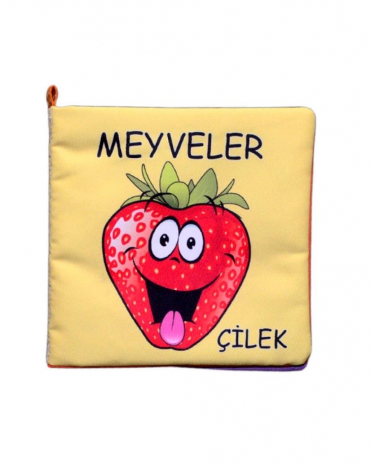 ENA Meyveler Kumaş Sessiz Kitap T049 - Bez Kitap , Eğitici Oyuncak , Yumuşak ve Hışırtılı