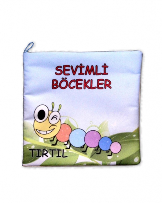 ENA Sevimli Böcekler Kumaş Sessiz Kitap T054 - Bez Kitap , Eğitici Oyuncak , Yumuşak ve Hışırtılı