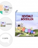 ENA Sevimli Böcekler Kumaş Sessiz Kitap T054 - Bez Kitap , Eğitici Oyuncak , Yumuşak ve Hışırtılı