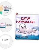 ENA Kutup Hayvanları Kumaş Sessiz Kitap T056 - Bez Kitap , Eğitici Oyuncak , Yumuşak ve Hışırtılı