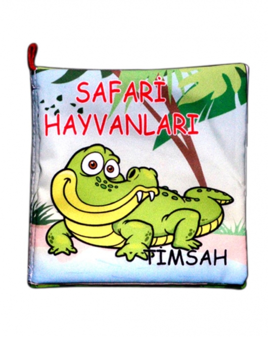 ENA Safari Hayvanları Kumaş Sessiz Kitap T057 - Bez Kitap , Eğitici Oyuncak , Yumuşak ve Hışırtılı