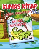 ENA Safari Hayvanları Kumaş Sessiz Kitap T057 - Bez Kitap , Eğitici Oyuncak , Yumuşak ve Hışırtılı