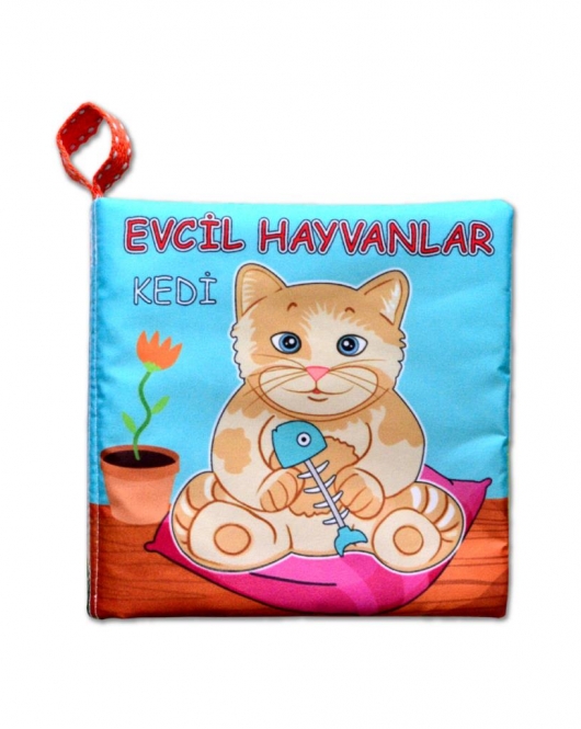 ENA Evcil Hayvanlar Sessiz Kumaş Kitap T110 - Bez Kitap , Eğitici Oyuncak , Yumuşak ve Hışırtılı