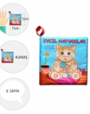 ENA Evcil Hayvanlar Sessiz Kumaş Kitap T110 - Bez Kitap , Eğitici Oyuncak , Yumuşak ve Hışırtılı