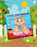 ENA Evcil Hayvanlar Sessiz Kumaş Kitap T110 - Bez Kitap , Eğitici Oyuncak , Yumuşak ve Hışırtılı