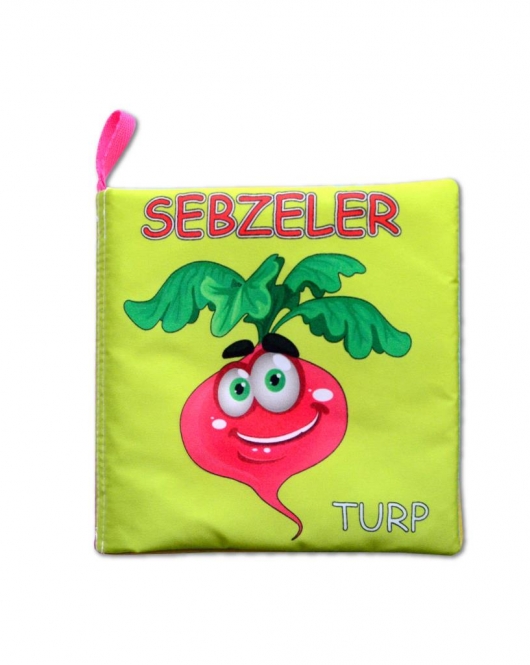 ENA Sebzeler Sessiz Kumaş Kitap T113 - Bez Kitap , Eğitici Oyuncak ,Yumuşak ve Hışırtılı