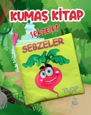 ENA Sebzeler Sessiz Kumaş Kitap T113 - Bez Kitap , Eğitici Oyuncak ,Yumuşak ve Hışırtılı