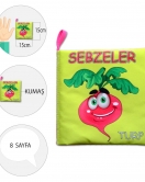 ENA Sebzeler Sessiz Kumaş Kitap T113 - Bez Kitap , Eğitici Oyuncak ,Yumuşak ve Hışırtılı