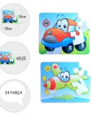 ENA Uçak Araba 3+ Keçe Yapboz - 3 Yaş Puzzle T004