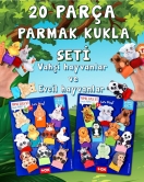 2 Set - 20 Parça ENA Vahşi Hayvanlar ve Evcil Hayvanlar Parmak Kukla T772 T782