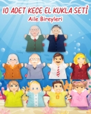 10 Parça ENA Aile Bireyleri El Kukla Set , Eğitici Oyuncak