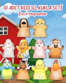 10 Parça ENA Evcil Hayvanlar El Kukla Set , Eğitici Oyuncak